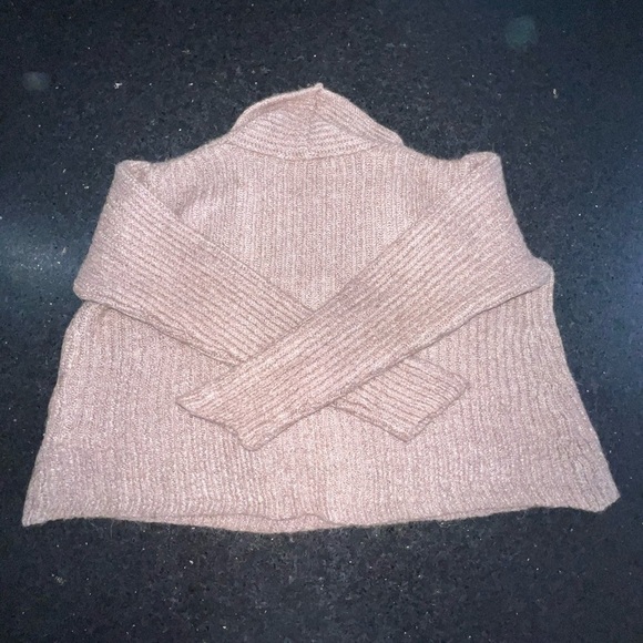 UEC WOOL & SILK EILEEN FISHER CARDIGAN CROP BLUSH PINK SWEATER SZ S - Picture 2 of 9